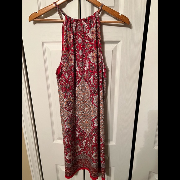 Max Studio Red Paisley print Maxi Sun Dress SZ10 - Picture 10 of 16